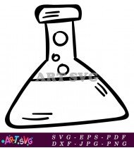 Chemical Beaker Diagram Illustration Black And White SVG