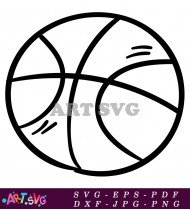 Simple Black And White Basketball Clip Art SVG