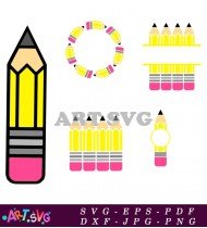 Colored Pencils Stationery School Supplies Drawing Tools SVG