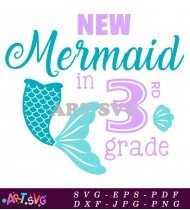 Mermaid In Third Grade Vector Clip Art SVG 1