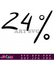 Number Twenty Four Percent Math Education Symbol SVG 1