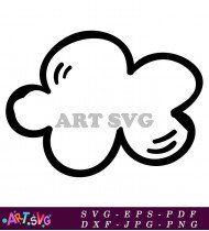 Hand Drawn Cloud Clip Art Black SVG