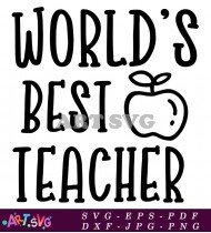 World's Best Teacher Black And White SVG