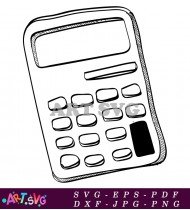 Black And White Calculator Illustration SVG