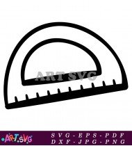 Teacher Protractor Clipart Black and White SVG