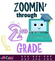 Zooming Through 2nd Grade Distance Learning Education SVG 1