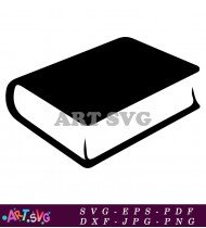 Black and White Closed Book Illustration SVG