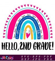 Rainbow Hello 2nd Grade Clipart SVG