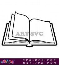 Black and White Open Book Image SVG