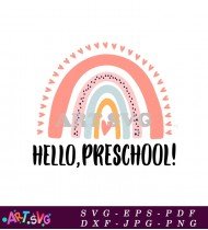 Rainbow Love Heart Preschool Back To School SVG