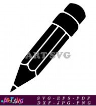 Black Pencil School Supply SVG