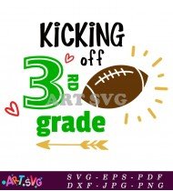 3rd Grade Kick Off Football Season Design SVG