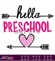 Hello Preschool Arrow Clipart Teacher Design SVG