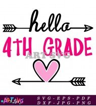 Hello 4th Grade Arrow Clipart Teacher Design SVG