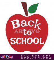 Back To School Red Apple Teacher Design SVG