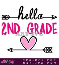 Hello 2nd Grade Arrow Clipart Teacher Design SVG