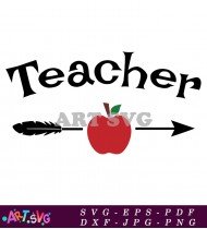 Teacher Apple Arrow Clipart Silhouette Design SVG