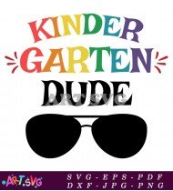 Kindergarten Dude Teacher Circle Printable Clipart SVG