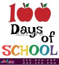 Colorful Days of School Title Clipart SVG