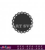 Simple Black and White Circular Frame SVG 1