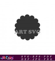 Simple Black and White Circular Frame SVG 2