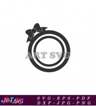 Black Floral Circle Frame Border Design SVG 1