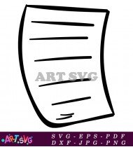 Simple Paper Sheet Line Drawing Design SVG 1