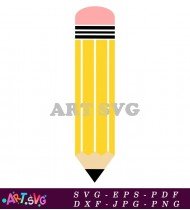 Yellow Pencil Pink Eraser Classroom Design SVG 1