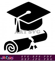 Graduation Clipart Diploma Cap Hat Ceremony SVG