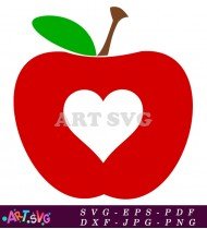 Red Apple Clipart Heart Cut Out SVG