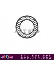 Free Printable Black and White Chevron Circle SVG