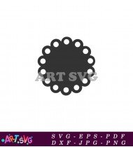 Black and White Lace Circle Design Pattern SVG