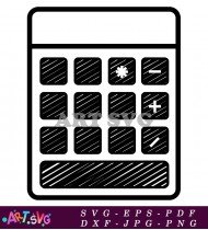 Black And White Calculator With Plus Sign SVG 1