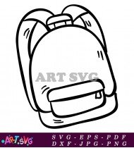 Black And White School Backpack Icon SVG 1