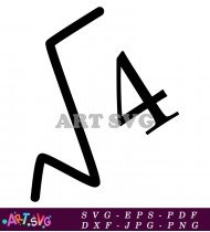 Black And White Square Root Four Symbol SVG 1