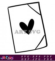 Black And White Heart Inside Envelope SVG 1