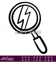 Black And White Magnifying Glass Symbol SVG 1