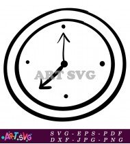 Simple Clock Showing Time with Hands and Numbers SVG