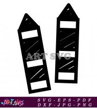 Black and White Striped Tag Label Sticker SVG