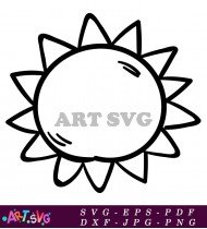 Sun Clipart in Simple Hand Drawn Design SVG