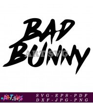 Bad Bunny Hand Lettering Logo SVG