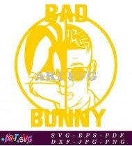 Bad Bunny Yellow Bunny Character Logo Design SVG