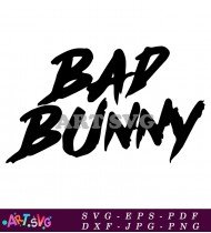 Bad Bunny Logo Black And White Text SVG