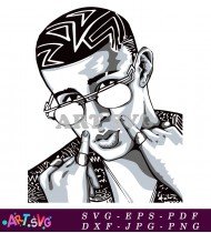 Bad Bunny With Glasses Design SVG