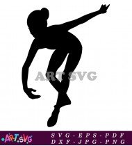 Strong Ballerina Silhouette with One Leg Extended SVG