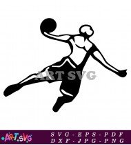 Female Basketball Player Silhouette SVG