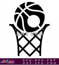 Silhouette Of Basketball Hoop SVG