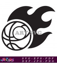 Basketball On Fire Logo SVG