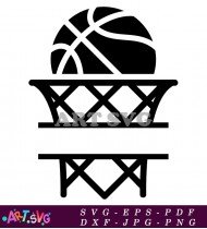 Basketball In The Hoop SVG