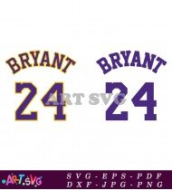 Bryant 24 Kobe Lakers Jersey Design SVG